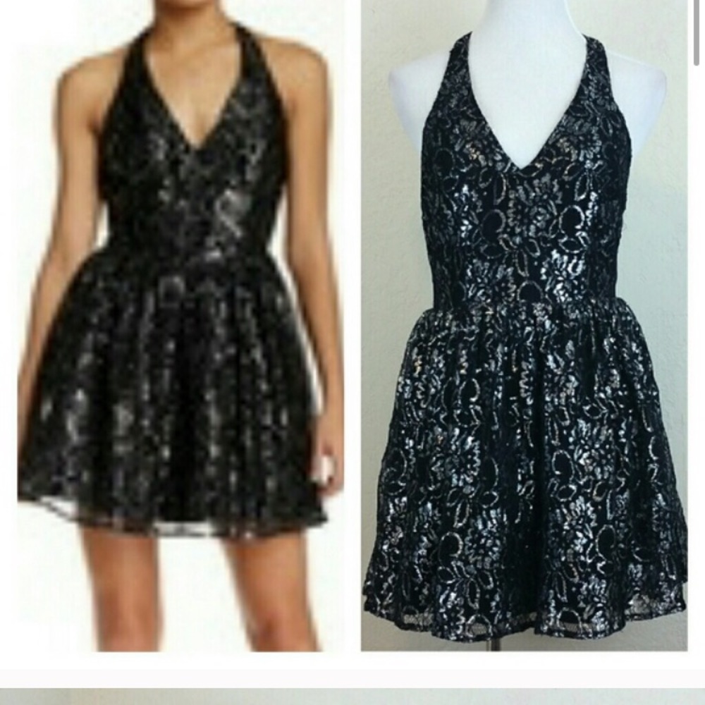 Black and silver free press dress